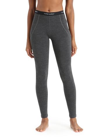 Jet Heather / Black Women's Icebreaker BodyfitZone™ Merino 260 Zone Thermal Leggings Base Layers | USA 1908UZGT